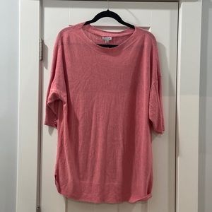 J Jill linen blend short sleeve lightweight top 2X pink 💕